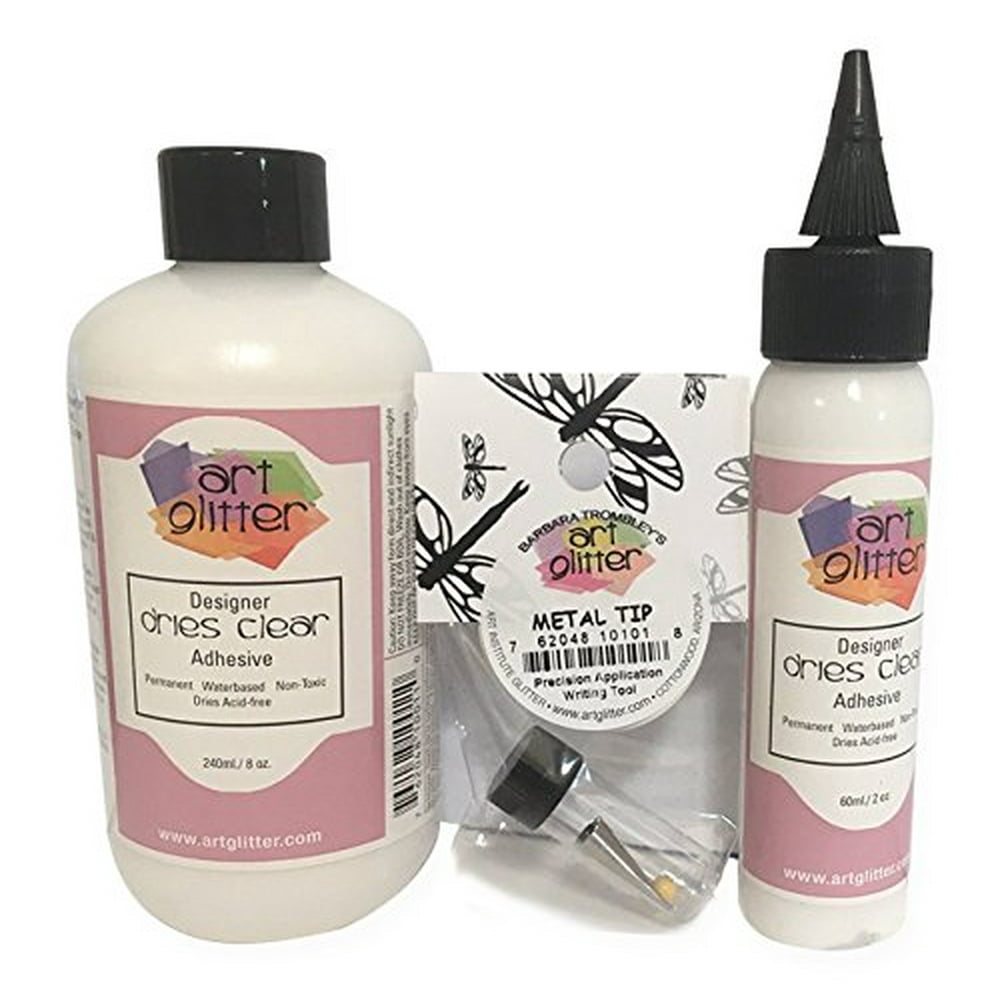 Art Institute Glitter Designer Dries Clear Adhesive Clear Glue Kit