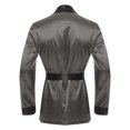 thumbnail image 4 of Yeahdor Mens Satiny Smoking Jacket Robe Lightweight Host Wear Blazer Coat Nightwear Gray S, 4 of 7
