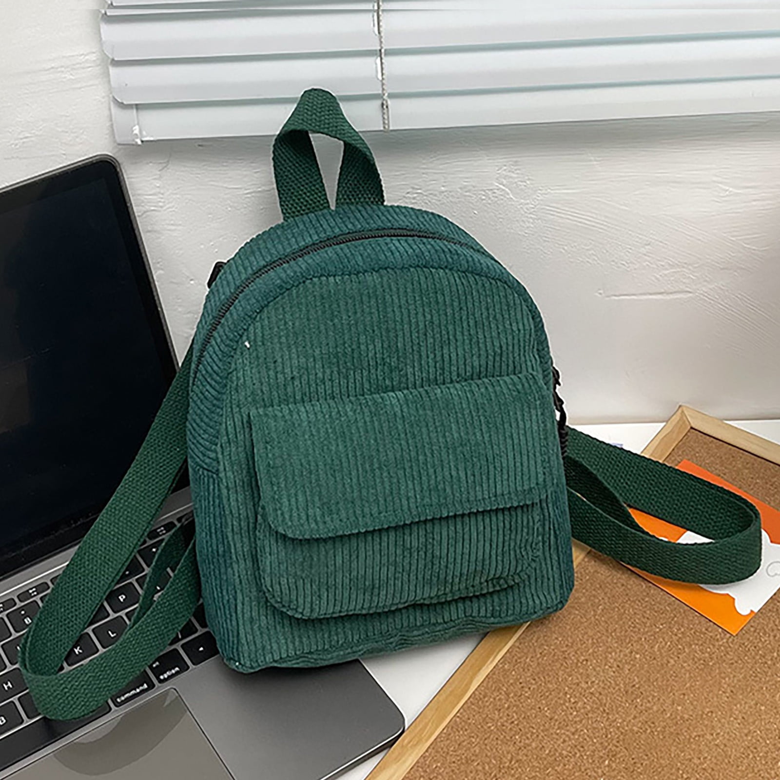 corduroy mini backpack moss MUSOIE Mini Corduroy Backpack Purses for Women Cute Travel Backpack Small  Daypack Shoulder Bag