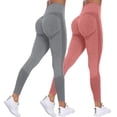 thumbnail image 2 of 2 Pcs High Waisted Mesh Yoga Pants for Women, Breathable Seamless Workout Leggings, Tummy Control Running Gym Tights with 4-Way Stretch for Gym, Yoga and Casual Wear-Sky Blue, 2 of 9