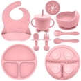 thumbnail image 1 of Set de Alimentación para Bebé Munlinder con Tazones de Silicona con Ventosa Rosa, 1 of 7