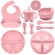 thumbnail image 1 of Set de Alimentación para Bebé Munlinder con Tazones de Silicona con Ventosa Rosa, 1 of 7