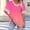 Hot Pink, variant on Women's Plus Size Summer Gradient Print T-Shirt, V-Neck Lightweight Breathable Loose Short Sleeve Layering Top Hot Pink S