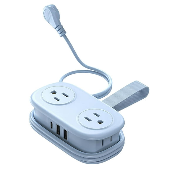 7 In One Power Strip Travel Power Strip with 4 Extension Cord Strips Non Surge Protector for Home and College Dorm