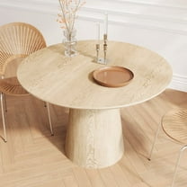 Kevinplus 43” Modern  Round Wooden Dining Table, Natural