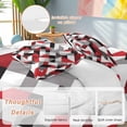 thumbnail image 2 of Retro Crystal Effect 4 Piece Duvet Cover Set Full Size Red Black Seamless Stitching Soft Bedding Set Comforter Cover, 1 Duvet Cover 1 Flat Sheets and 2 Pillowcases, 2 of 9