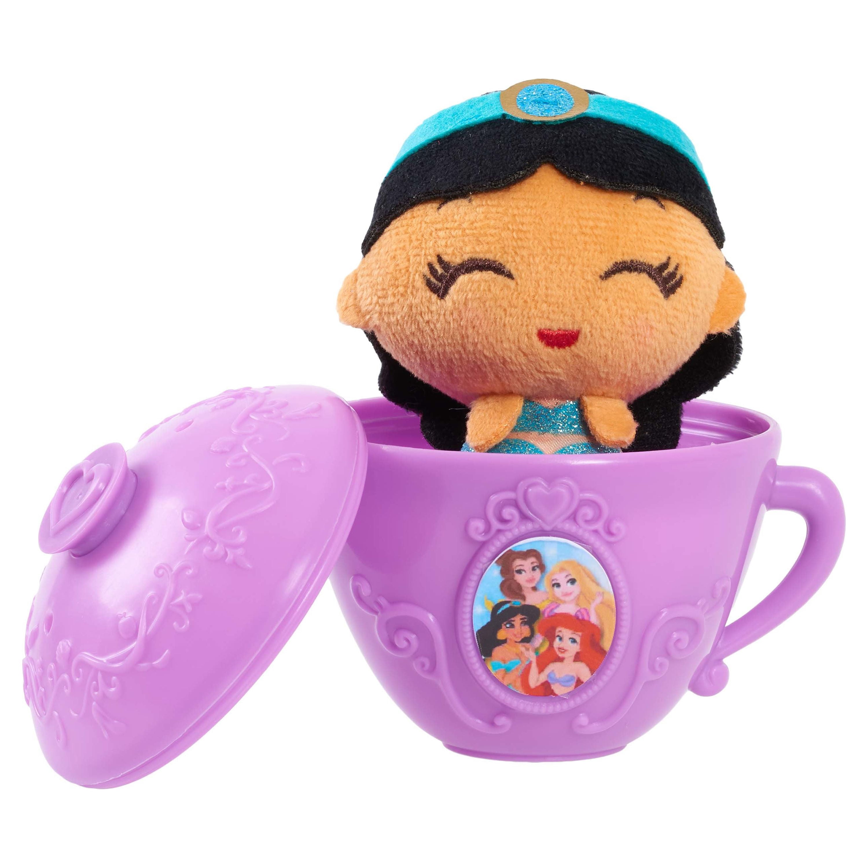 Disney Princess Mini Teacup Capsule Plush, 3-Pack Set, Collectible Mini Plush, Styles May Vary, Officially Licensed Kids Toys for Ages 3 Up, Gifts and Presents