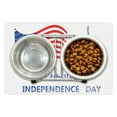 thumbnail image 1 of Fourth of July Pet Mat for Food and Water, Calligraphic Independence Day and the of Liberty, Non-Slip Rubber Mat for Dogs and Cats, 18" X 12", by Ambesonne, 1 of 2