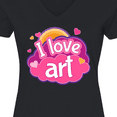 thumbnail image 4 of Inktastic Artist I Love Art Women's V-Neck T-Shirt, 4 of 5