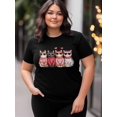 thumbnail image 4 of Camiseta de mujer, camisetas de manga corta, tops casuales, lindos gatos, camiseta de cuello redondo para el Día de San Valentín para mujer, 4 of 8