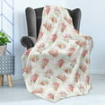thumbnail image 4 of Shabby Flora Soft Flannel Fleece Blanket, Nostalgic Themed Bunch of Magnolia Buds Rococo Poetic Fresh Nature, Cozy Plush for Indoor and Outdoor Use, 50" x 60", Green Pink Off White, by Ambesonne, 4 of 5