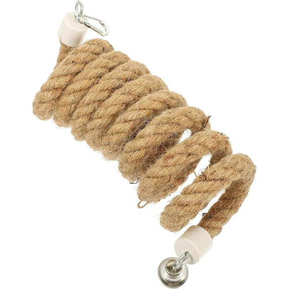 78.6in Bird Spiral Rope Perch Jute Parrot Swing Climbing Standing Toys Chewing Toys Bungee Bird Toys 2m