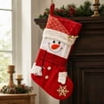 thumbnail image 6 of Large Christmas Stockings, Vintage Plush Snowman Christmas Stocking with Sturdy Hanging Loop, Christmas Decorations for Fireplaces Wall Door Xmas Tree Decor by XSAOP, 6 of 8