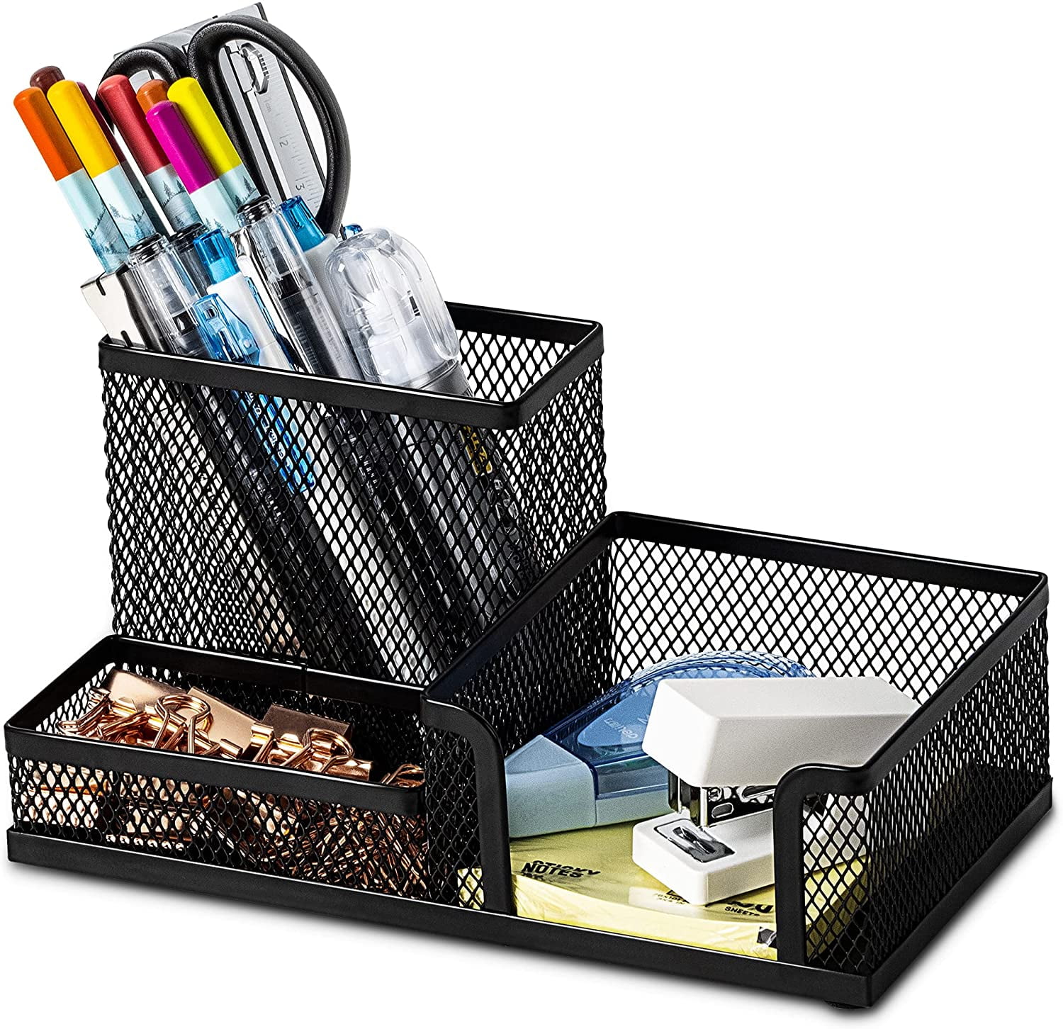 Mesh Desk Organizer Office Desktop Organizer with Drawer, Metal