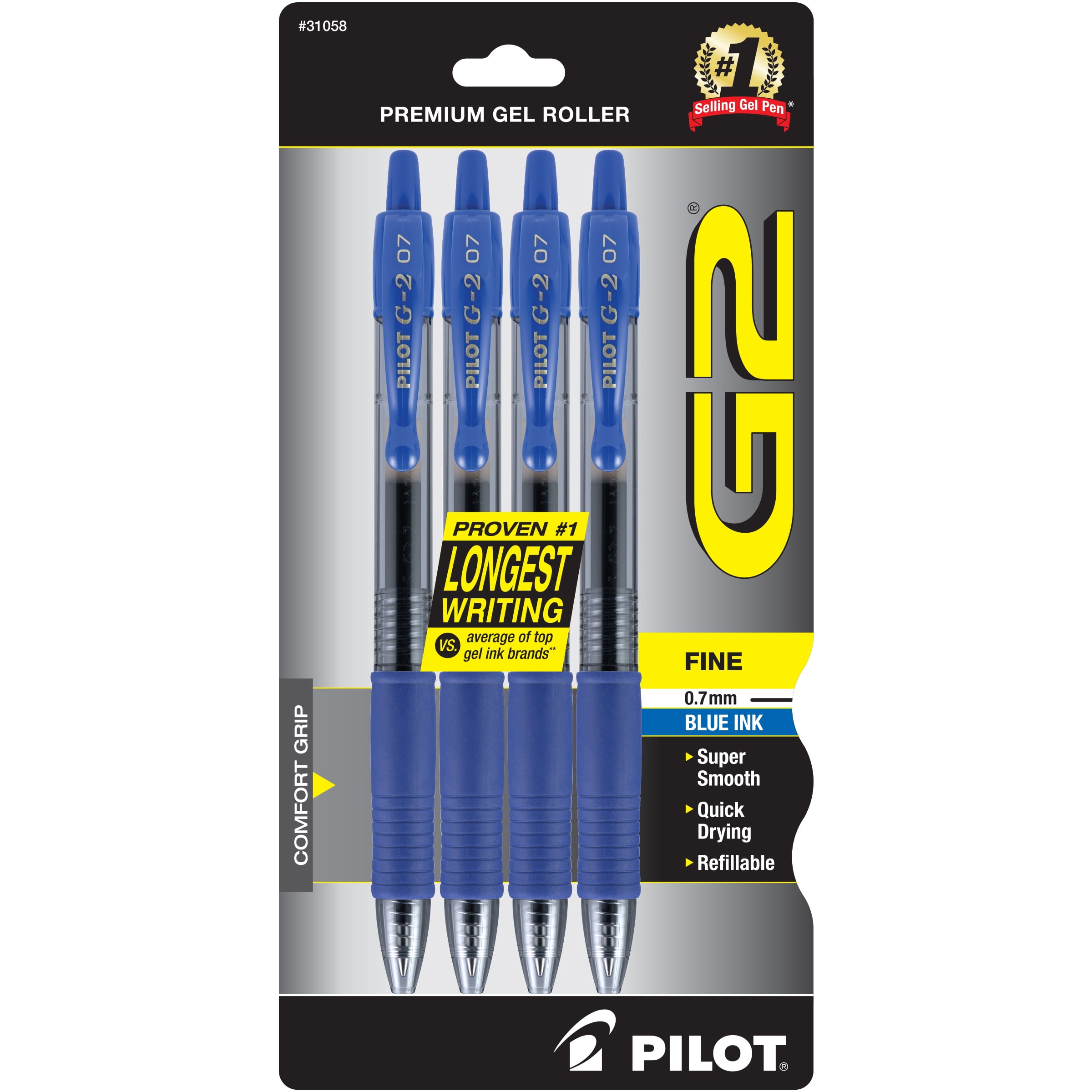 G2 Premium Refillable & Retractable Rolling Ball Gel Pens Red Ink,.01 Fine Point 12 of Pack 