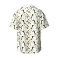 thumbnail image 2 of Fotbe Mallard Ducks print Short Sleeve Button Down Shirts for Men Casual Summer Beach Wrinkle Free Shirt-Small, 2 of 7