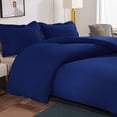 thumbnail image 3 of Queen 3-Piece Duvet Cover Set with 2 Pillow Shams, Brushed Microfiber, Easy Snap Zipper & Corner Ties, Navy Blue, Ntbay | Comforter Not Included, 3 of 6