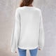thumbnail image 4 of Suéter blanco de cuello redondo y manga larga con bolsillo en el pecho para otoño/invierno, corte holgado, estilo murciélago XXL, 4 of 6
