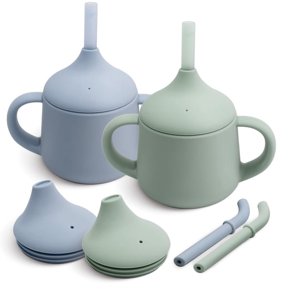 Sippy Cups Moonkie Silicone, primera etapa, 120 ml, paquete de 2 unidades para niños