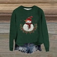 thumbnail image 2 of Womens Christmas Crewneck Sweaters Trendy Cute Xmas Snowman Graphic Long Sleeve Tops Soft Comfy Novelty Casual Pullover Blouses, 2 of 4