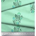 thumbnail image 3 of Soimoi Modal Satin Fabric Leaves & Floral Block Print Sewing Fabric Yard 42 Inch Wide, 3 of 3