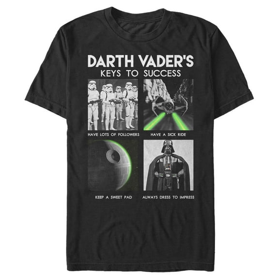 Men's Star Wars Darth Vader's Keys To Success  Graphic Tee Black 3X Large