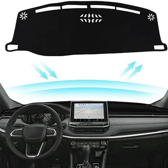Anti-Slip Black Dashboard Dash Board Cover Mat Carpet for Jeep 2022-2025 Compass