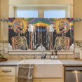 thumbnail image 2 of Yayeee Kitchen Curtains Tier Set of 2 Light Filtering 57"x36" Over Sink Window Panels, Bright Skeleton, 2 of 7