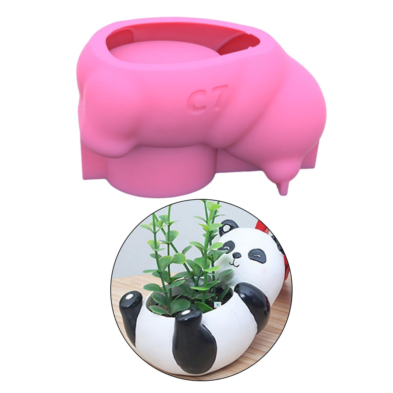 Silicone Pot Cartoon Animal Flower Pot Making for Jewelry Making Tools  Panda Shaped Candle Holder Flowerpot Planter 