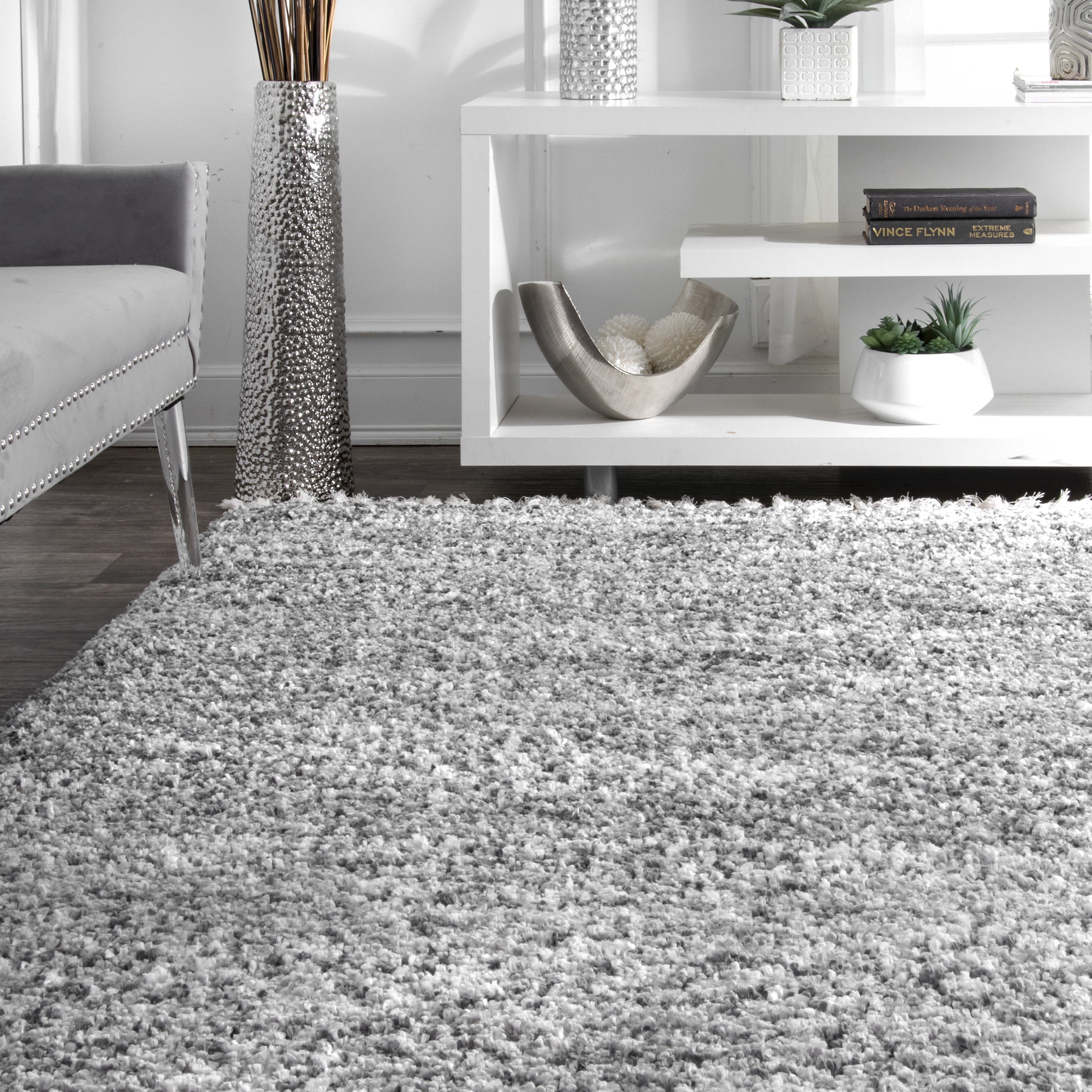 nuLOOM Brooke Contemporary Shag Area Rug, 4' x 6', Gray