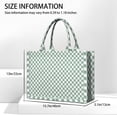 thumbnail image 3 of Large Capacity Tote Bag,Green and White Checkerboard Pattern Handbag Fashion Luxury Tote Bag,15.7"x13"x 5.1" Inches,Laptop Compatible, 3 of 6