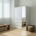 thumbnail image 3 of Elise Modular Wood Closet System with Mirror in White, 3 of 13