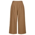 thumbnail image 4 of Pantalones de Pierna Ancha de Cintura Alta para las Mujeres de Verano Pantalones Casuales de Color Sólido, Longitud Larga con Bolsillos Laterales, 4 of 7