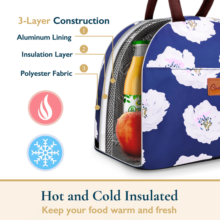 Comfitime Lunch Bag - Insulated Lunch Box for Women, 8L or 14 Cans Large Capacity Cooler Bag for Adults & Teen, Cute Aesthetic Lunch Tote for Work