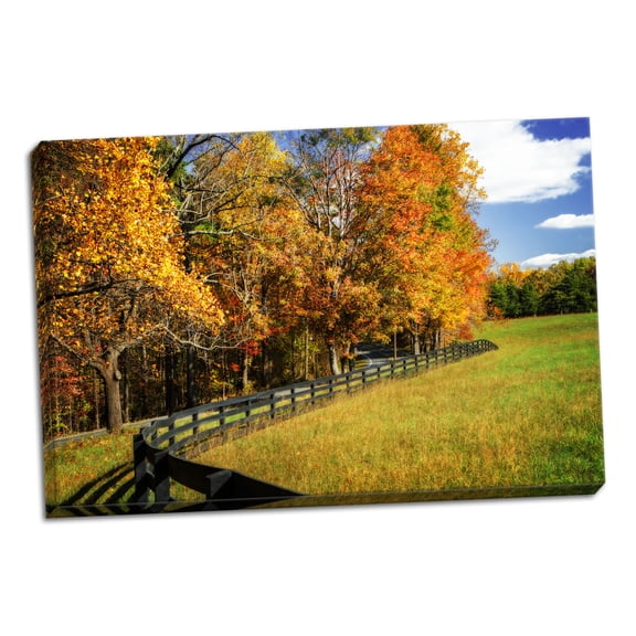 Gango Home Decor Contemporary Winding Through Red & Gold by Alan Hausenflock (Ready to Hang); One 36x24in Hand-Stretched Canvas