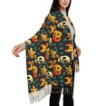 thumbnail image 4 of Honeii Halloween Skull Print Scarf Oversized Scarf Tassel Fall Winter Thick Scarf Warm Shawl Women,Women's Scarves & Wraps, 4 of 8