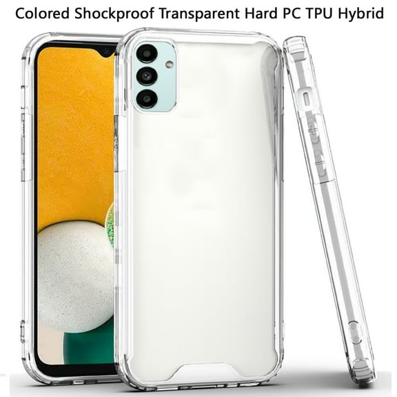 For Samsung Galaxy A04s /A04E Colored Shockproof Transparent Hard PC   Rubber TPU Hybrid Bumper Shell Slim Fit Cover ,Xpm Phone Case [ Clear ]