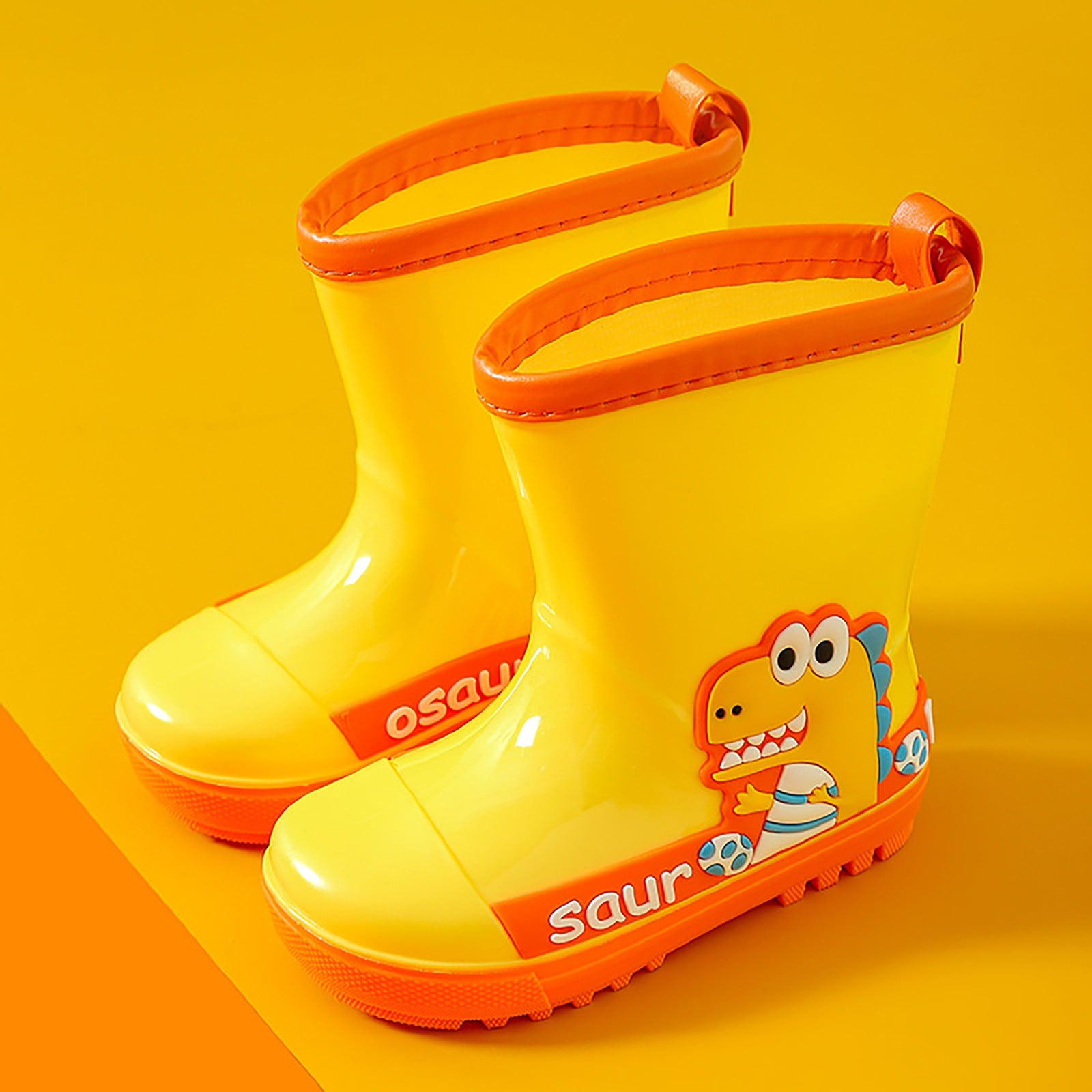 nsendm Girls Shoes Little Kid Boots Women Size 4 Toddler Rain Boots Baby Rain Boots Short Rain Boots for Toddler Lightweight Kids Rain Shoes Yellow