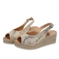thumbnail image 2 of Viluyesy Womens Wedge Sandals, Fashion Dressy Slingback Peep Toe Ladies 2026 Platform Shoes Gold US9, 2 of 9