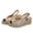 Gold, variant on White Ladies Wedge Sandals Chunky Sole Beach Outdoor Non Slip Casual Comfortable Everyday Retro Cushioned Soft Sole Versatile Daily