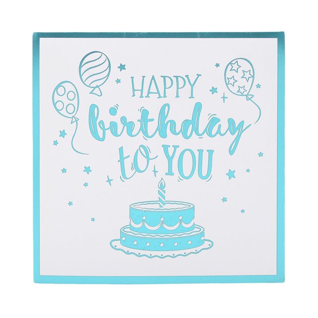3D Birthday Card Cake and Fireworks Patterns with Music and Light Function for DIY Present