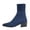 Navy, variant on Women's Sock Boots Knit Mesh Pointed Toe Chunky Heel Martin Style Ankle Boots