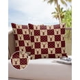 thumbnail image 6 of Pack of 2 Outdoor Pillow Covers, Winter Christmas Elk Red and Black Plaid Vintage Waterproof Square Throw Pillowcase Cushion Decorative Pillow Covers for Couch Patio Tent, 16x16 in, 6 of 6