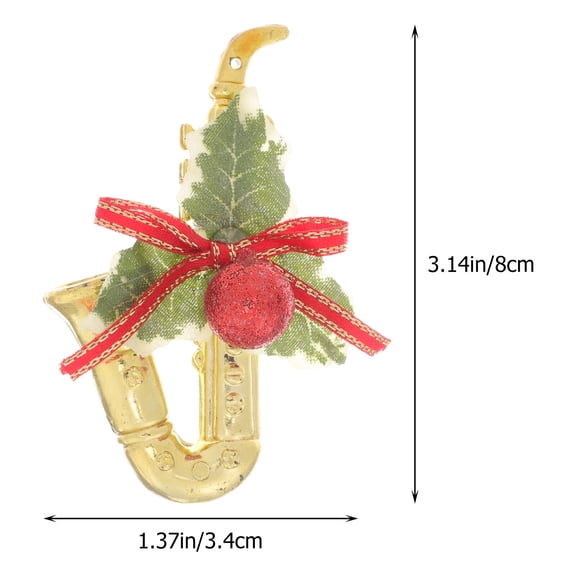 MEIBUTYUP 10Pcs Christmas Saxophone Tree Hanging Decor Golden Small Ornaments for Xmas Party and Home