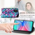 thumbnail image 3 of Compatible avec Infinix Hot 10 Étui Portefeuille Coloré Fente pour Carte en Cuir Pu Support Magnétique Blocage Rfid, 3 of 3