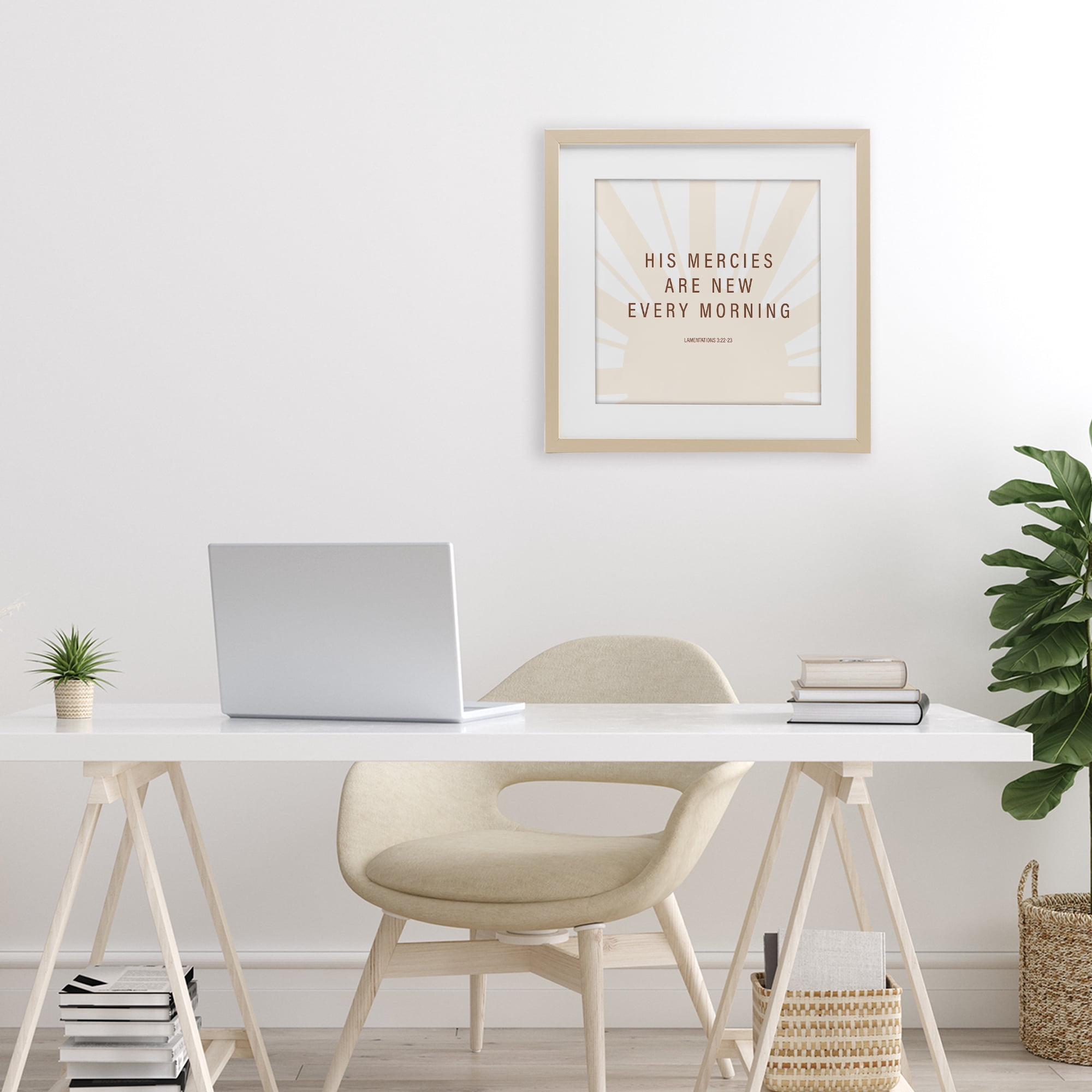 Stupell Industries His Mercies Are New Birch Framed Print Under Glass, design by SD Graphics Studio