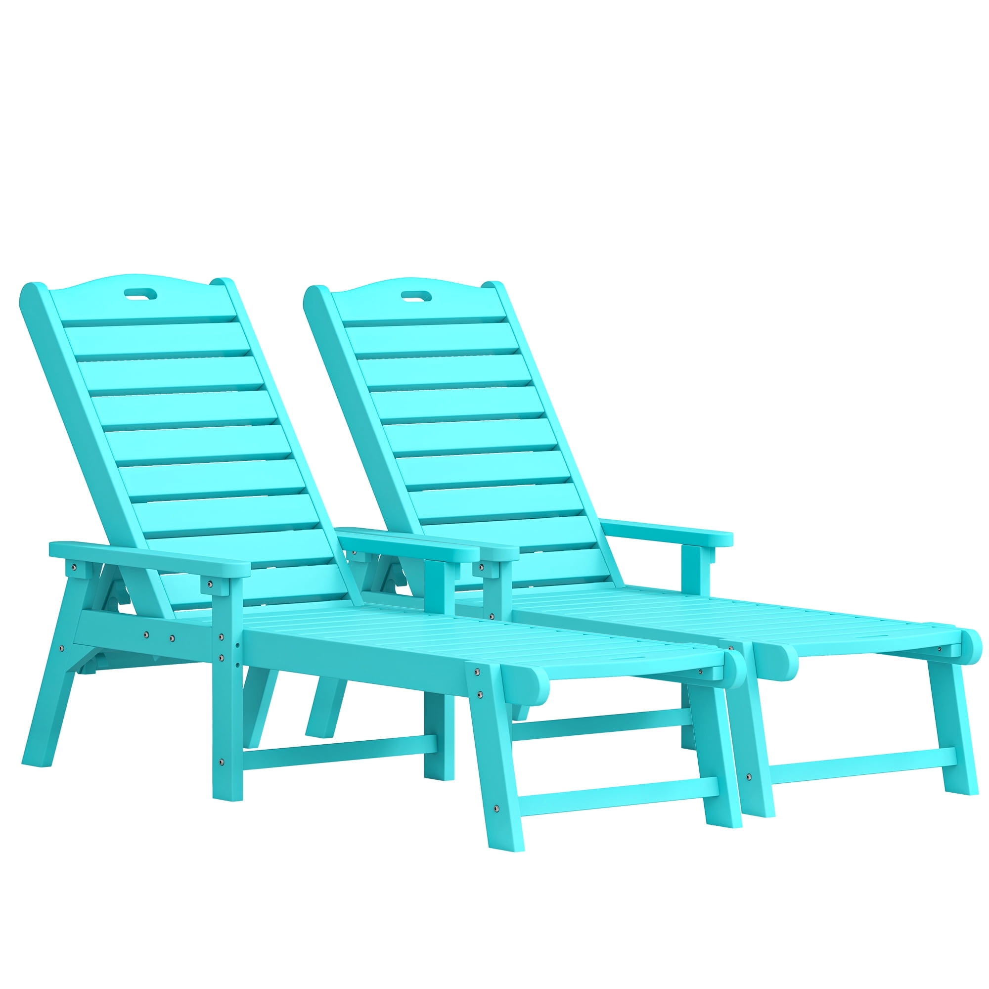 Uforic 4Pcs Outdoor Chaise Lounge Chairs with Adjustable Backrest, Heavy Duty Hips Resin Patio Lounger with Wide Armrest