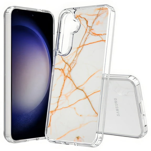 TalkingCase Slim Fit Phone Case Compatible for Samsung Galaxy S25  Plus(Not S25/ S25 Ultra), Orange Pink Marble Print, Lightweight,Flexible, USA Print