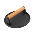 thumbnail image 1 of Prensa para hamburguesas, utensilio de cocina de hierro fundido resistente con fondo acanalado, prensa para filetes, para asar y cocinar, 1 of 9