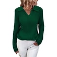 thumbnail image 5 of Women's Knitted Sweater, Fashion Slim Women's Lapel Sweater Comfortable For Home Office, 5 of 5